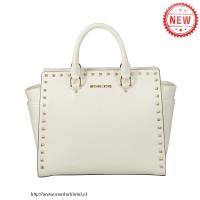 michael kors selma studded saffiano groot wit bakken Tasje Echt Of Nep w8ylf515